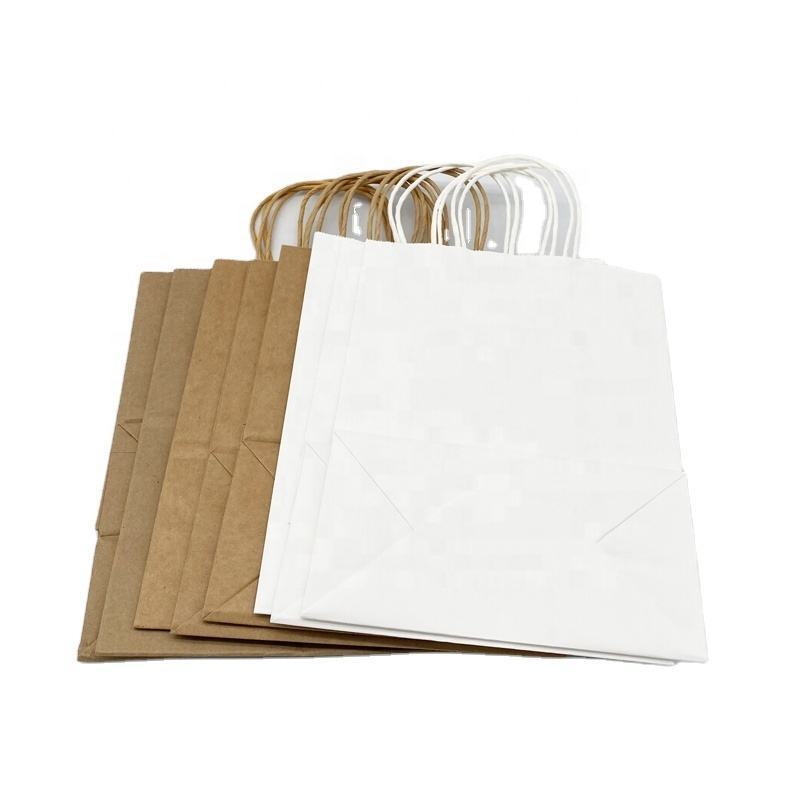 Recyclable Kraft Paper Bags Designed For Retail Food Packaging Shopping And Gift Wrapping With Custom Printing And Durable Construction