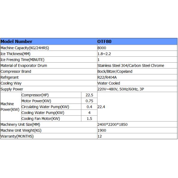 8ton Flake Ice Maker Machine For Fishes Storage with Compressor Bitzer
