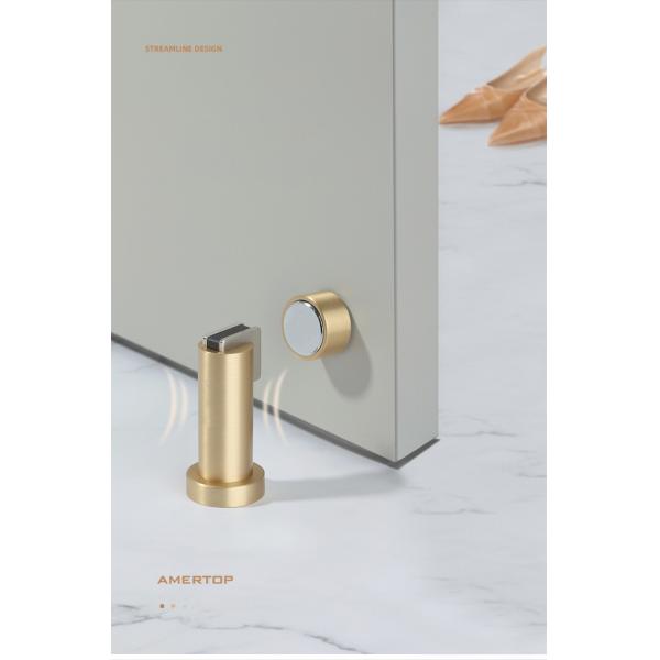 Pure Brass Non Perforated Anti Collision Door Stop , Bathroom Door Stopper Gate Resistor