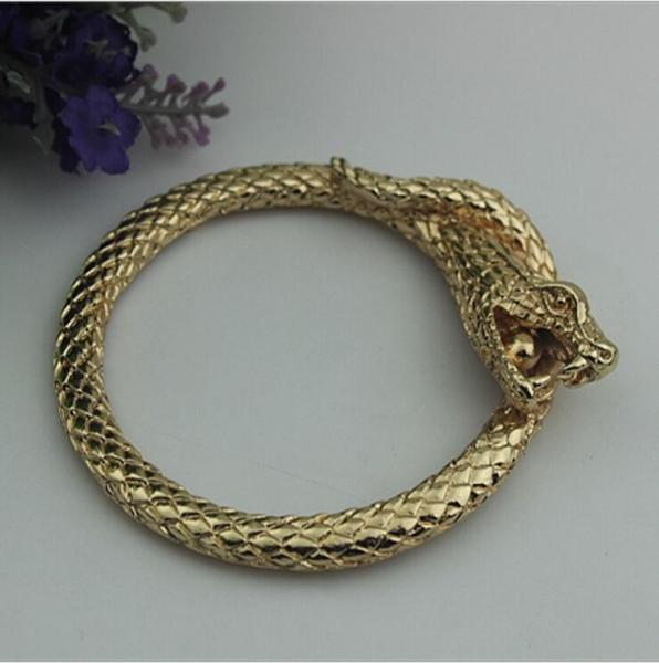 Luxury design top quality zinc alloy light gold snake shape 60 mm width bag accessories handle