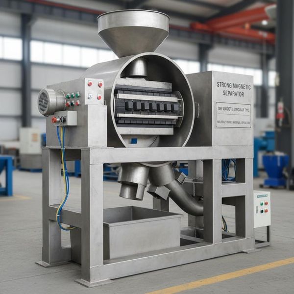 Strong Magnetic Magnetic Separator Dry Magnetic Separator Circular Type Suitable for Separation of Ferrous Materials in Industrial