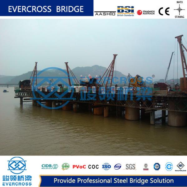 Modular Design Bailey Trestle Bridge Piers And Deck  On Site Fast Construction