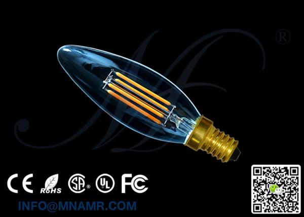 Transparent Glass Bulb 110v 220v E14 4Watts LED Candle Lights C32 Dimmable Warm white Lamps