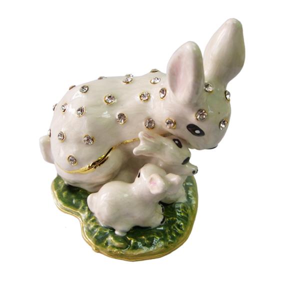 Easter Rabbit Trinket Box Rabbit Trinket Jewelry Box Bejeweled Box Cony Jewelry Trinket Box Easter Bunny Jewelry Box