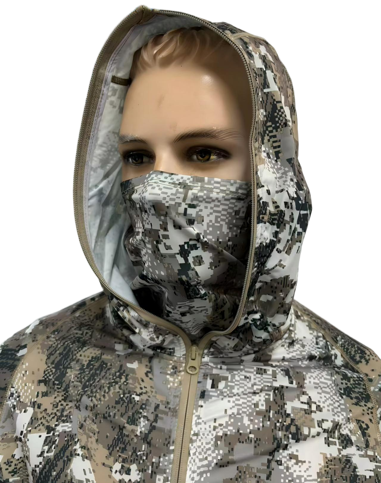 Desert Camouflage Wind & Sand Resistant Hoodie With Face Shield