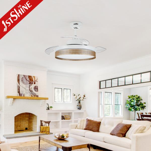 6 Speed Modern Retractable Ceiling Fan With 3 color LED Light