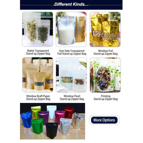 Print Customized Aluminum Foil Packaging Bags Stand Up Pouches With Zipper