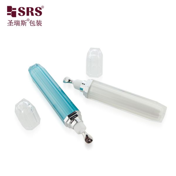 L002 15ML 20ML Paint Blue Pearl White Luxury High Quality Eye Cream Gel Metal Applicator Packaging
