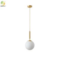 Conception simple moderne d'or de globe de lumière pendante résidentielle en verre