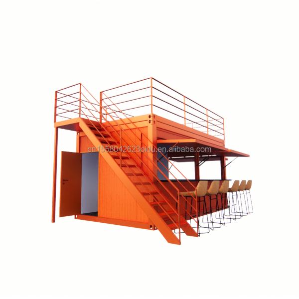 20ft Custom Flat Packaging Quick Installation Wooden Container Prefabricated House Garden Bar with Galvanized Steel Square Tubes