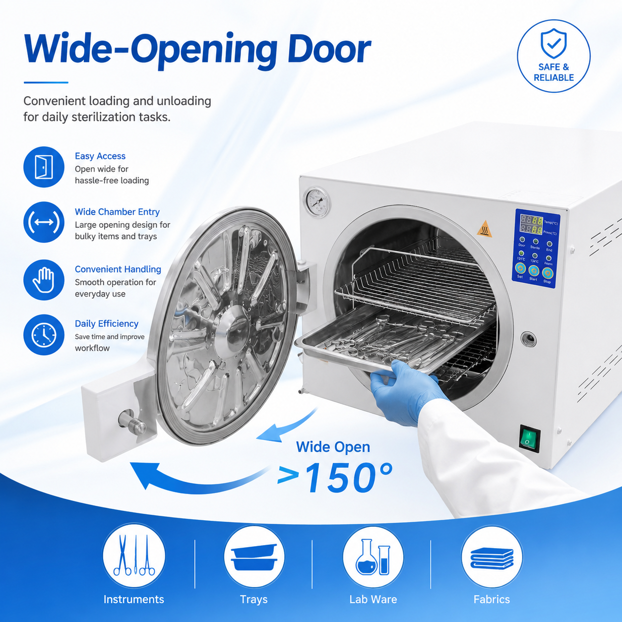 Steam Autoclave Sterilizer 18L 23L Digital Control 121°C 134°C for Dental Clinic Laboratory Instrument Sterilization OEM