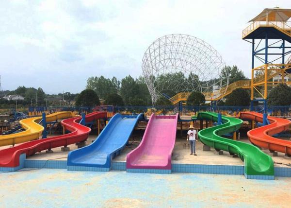 Children Mix Color Fiberglass Waterslides Commercial Water Park Equipment
