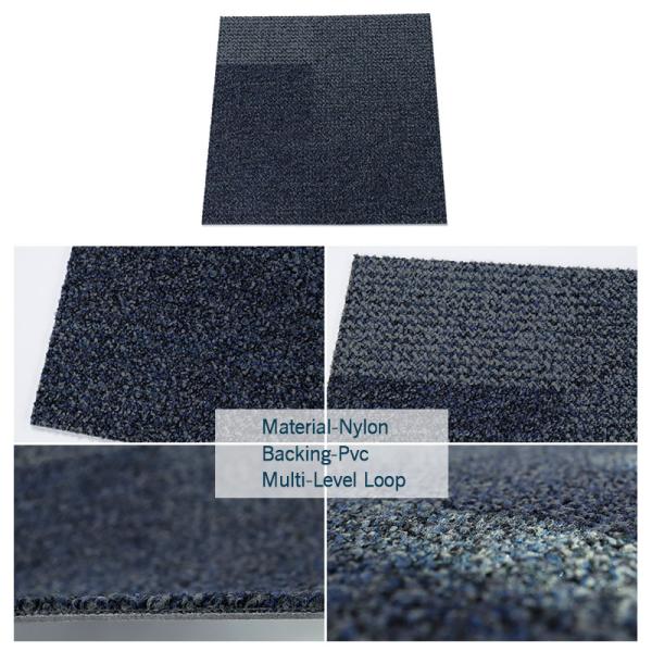 Custom Puzzle Fireproof Plain Striped Jacquard Design Cushioned PP Material Carpet Tile