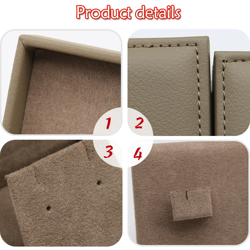 High Grade Leather Jewelry Box For Rings Necklace Packaging Box Customizable