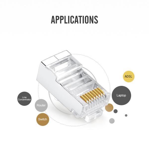 tomada do protetor Cat5e do ftp do conector dos ethernet do conjunto de cabo RJ45 da rede 8C