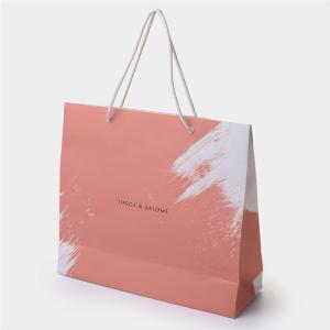 Custom Branded Logo Luxury Ping Paper Shopping Bags With Handles For Lady