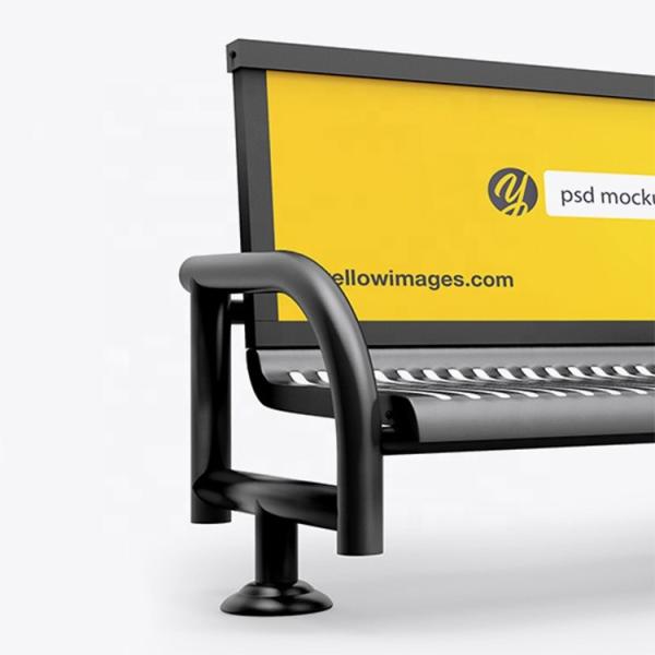 Powder Coated Wearproof EN840 Certificate Metal Bus Stop Bench
