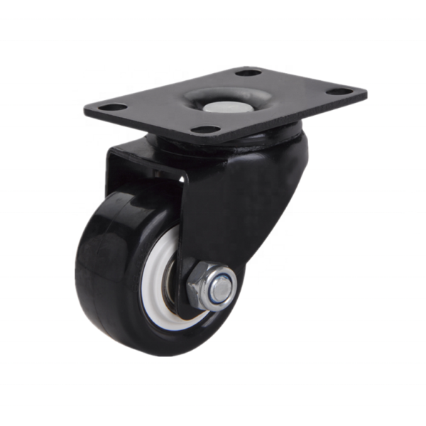 2-inch 50mm Box-packed Rotating Casters Double Brakes Heavy-load Capacity And Smooth Moving Top Plate Furniture-grade Black PVC Casters