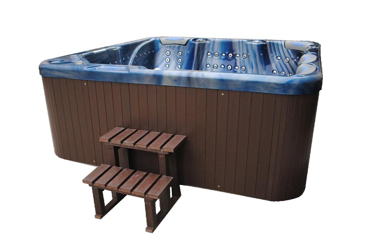 4 Seats + 3 Lounge Luxury Square Acrylic Whirlpool Massage Outdoor Bathtubs 220V / 40A