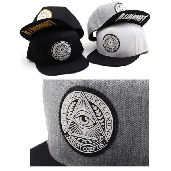 Five Panel Unisex Snapback Baseball Caps Premier Illuminati Eye Hiphop Hats Gray
