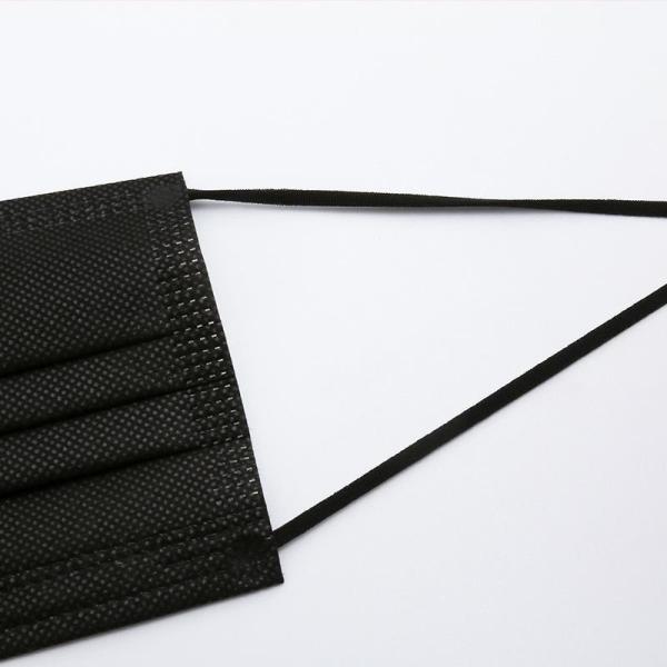 Black Disposable Trilayer Surgical Chins Masks Protective With EU Standards