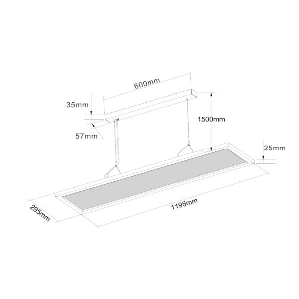 50W 60W IP20 5years Warranty LED Panel Pendant Light For Offices Meeting Room