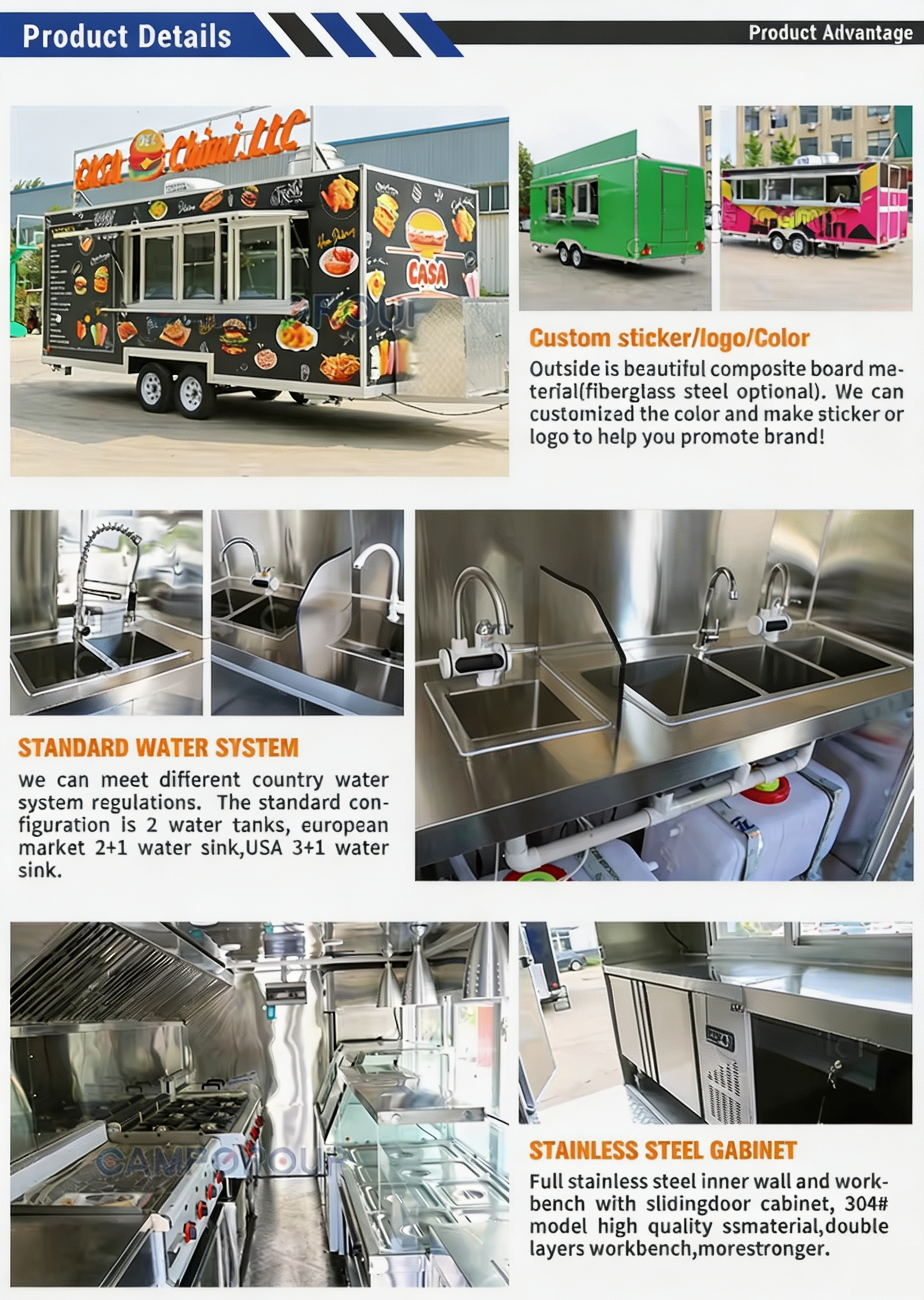 DOT Compliant Custom Food Trailer with Full Kitchen Equipment for Coffee, Tacos & Fast Food, Mobile Concession Truck for Catering, Events, Festivals and Outdoor Business