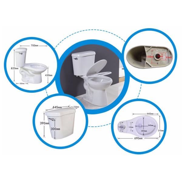 El tanque de agua de una pieza talla 3L/6L del retrete 705*390*775 milímetro de Siphonic de la muchacha