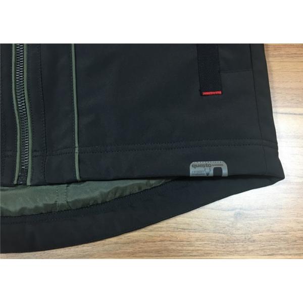 Undetachable Hooded Mens Polyester Jacket Olive And Black Color Male Winter Coat