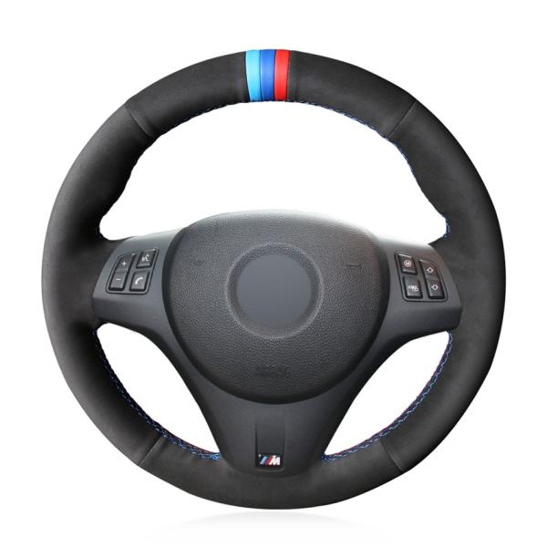Hand Sewing Suede Steering Wheel Cover for BMW 1 Series E81 E82 E87 E88 E90 LCI E91 M3 E92 E93