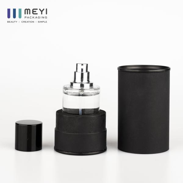 30ml Customized Perfume Glass Empty Bottle Cylindrical Bottom Transparent With Pump Spray