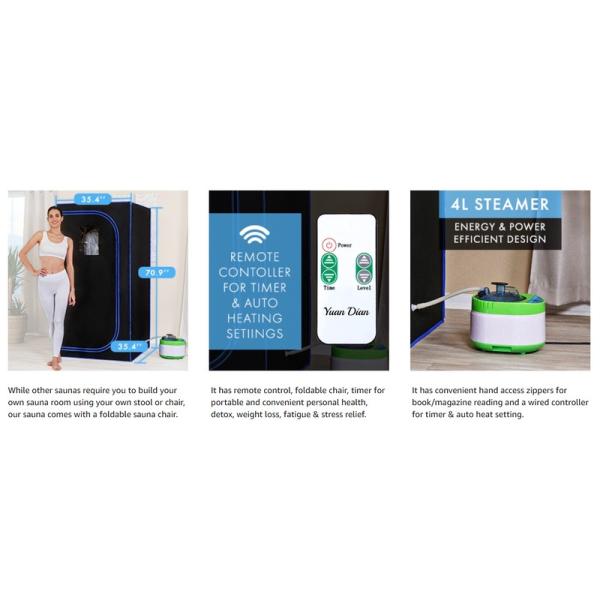 Hot Selling Computer Control Panel Amazon Steam Hot Selling Detoxification Personal Home Spa Best Steam Soothing Portable Normal Portable Sauna Heater