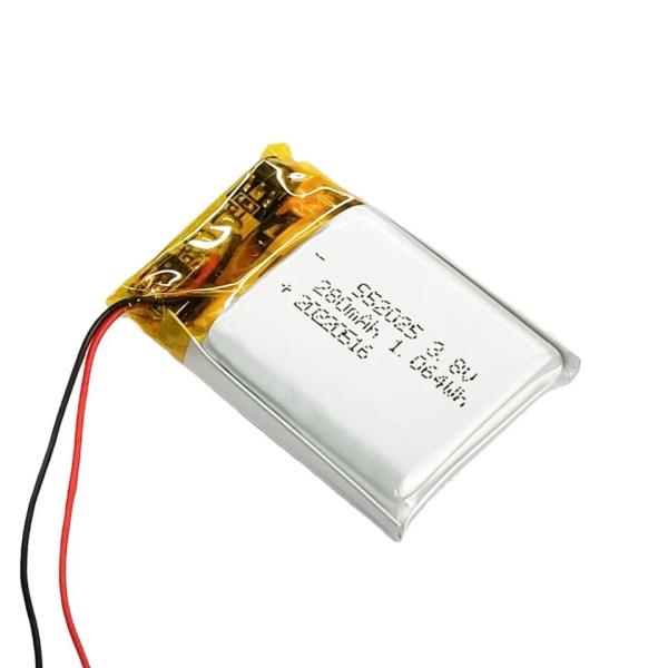 552025 3.8V 280mAh Li Ion Battery Pack with 500times Cycle Life for Digital Watch