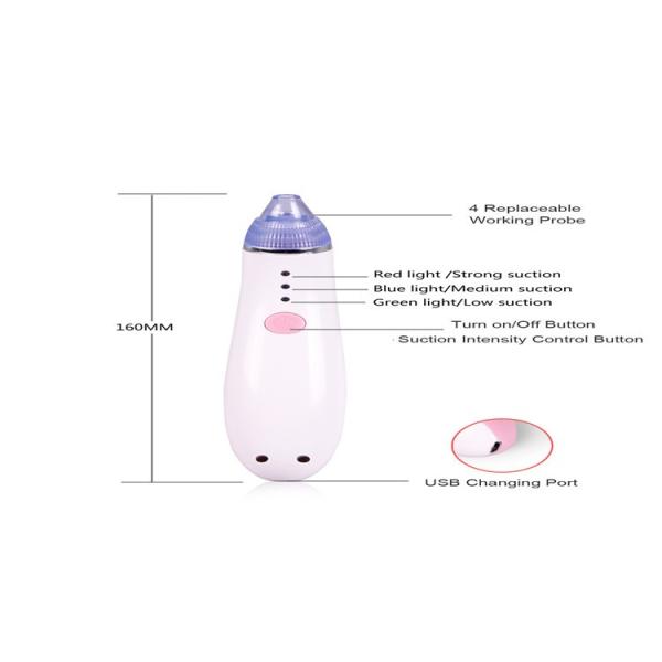 Pink Electric Blackhead Remover Machine Acne Vacuum Pores Cleaner ABS Material