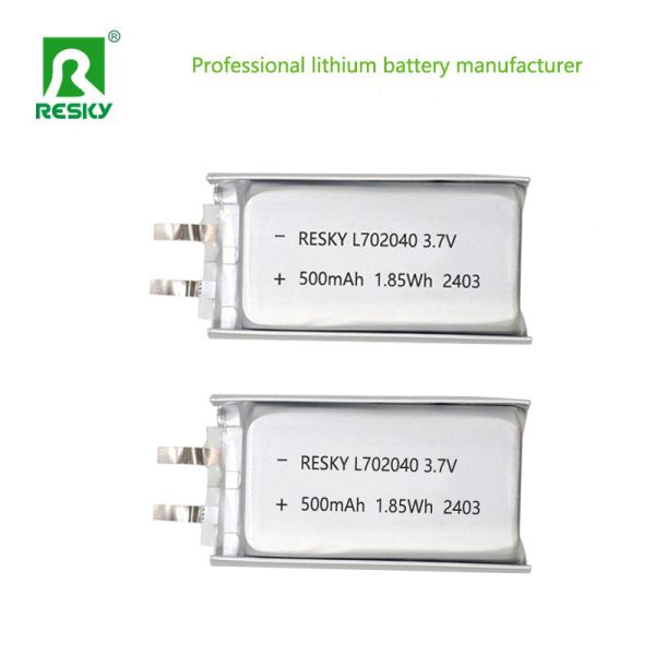 3.7V 500mAh 702040 Lithium Polymer Battery for Portable Mini Fans and Solar Devices