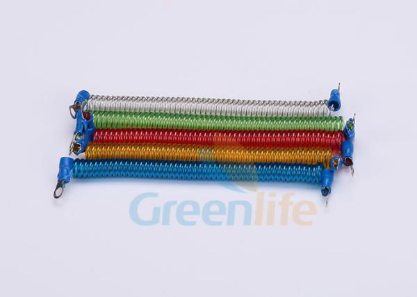 2.3 MM Spring Coiled Security Cable , Retractable Security Tether Blue Protectors