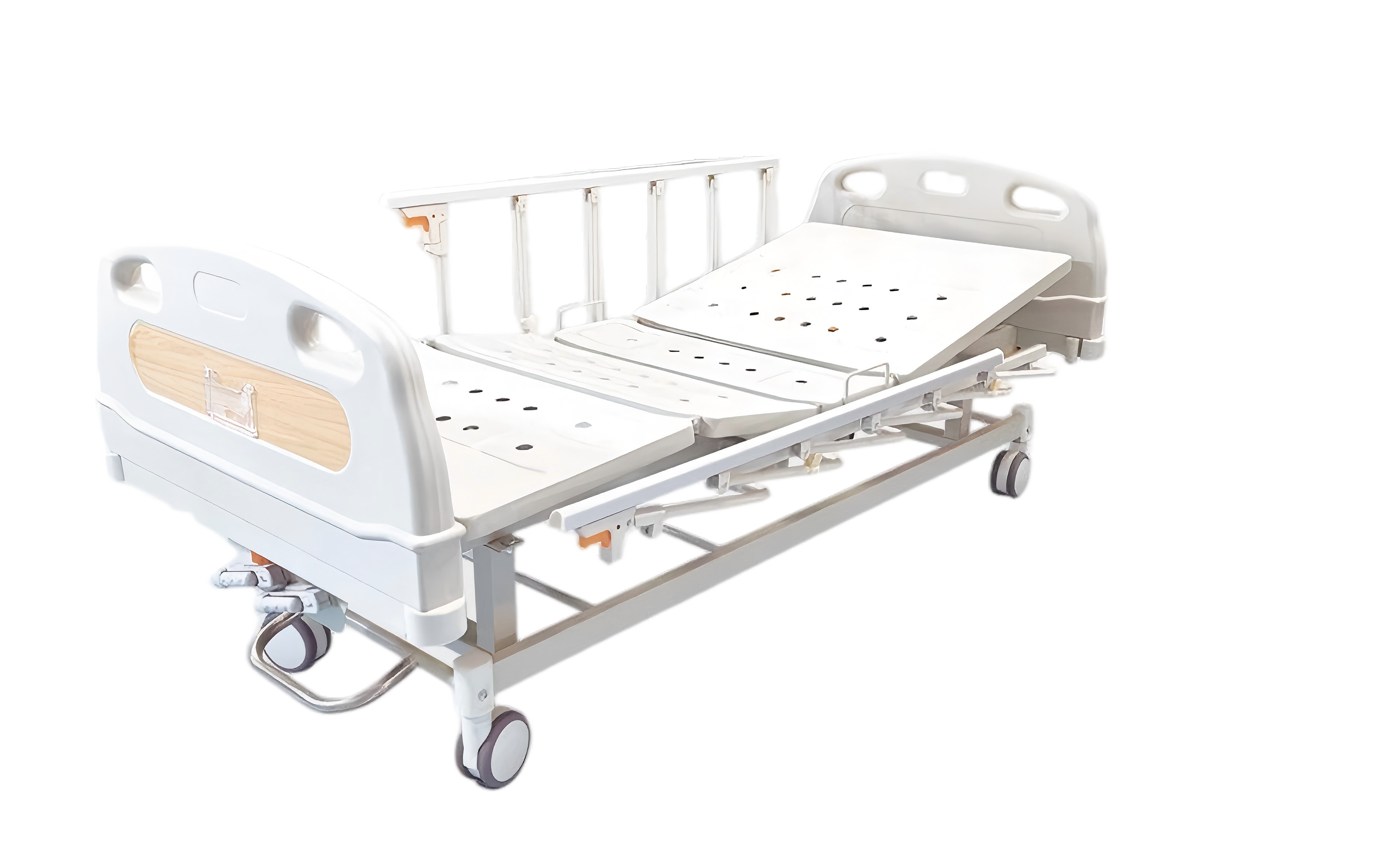 Manual Double-Crank Nursing Bed with Central Brake 250kg Capacity - B2-2-Z