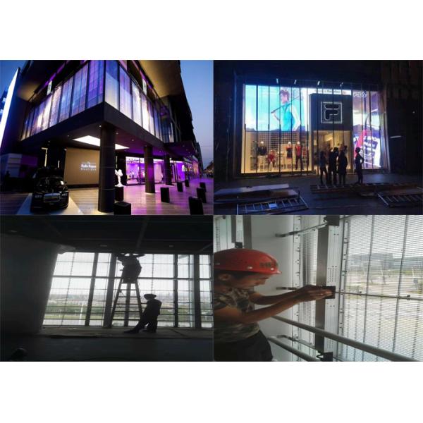 Curved P7.8 Transparent Led Screens for Media Facade with 5500 Nits Brightness