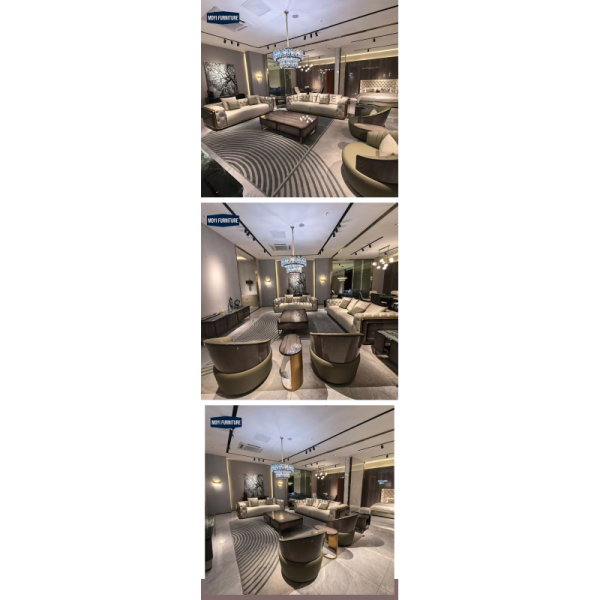 Luxury Design European Style Quality Nubuck Fabric Living Room Sofa Set Furniture