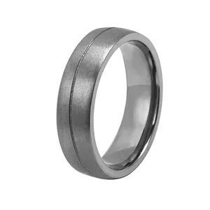 Pour hommes, lignes minces, bague de mariage en tantale, bague à doigts, bagues en titane et acier, bagues noires