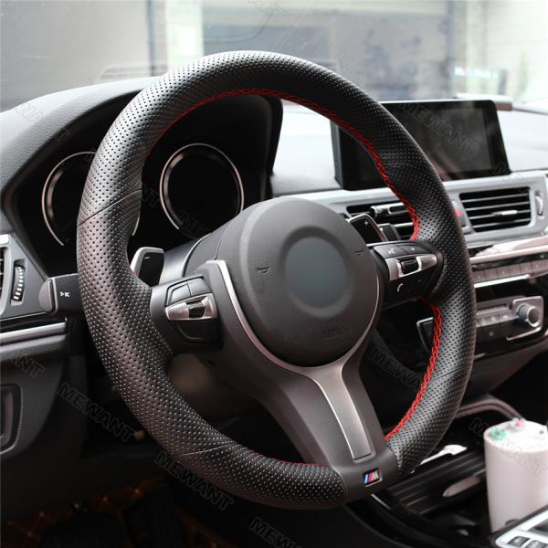 MEWANT For BMW X2 F39 Fan Club Design Style DIY Genuine Leather Steering Wheel Cover