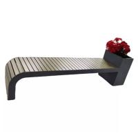 Rustproof Decoration Outdoor Metal Bench With Flower Planter