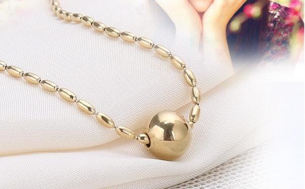 Steel Ball Pendant Necklace Fashion Jewellery Stainless Steel Jewelry Gold Plating Necklace