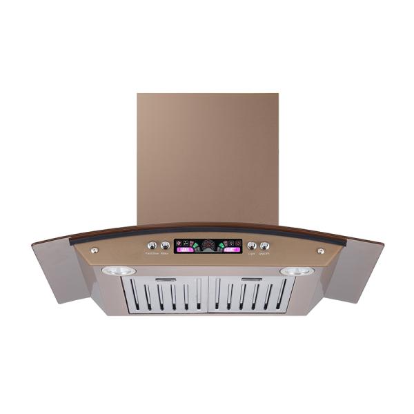 Household Bronze 400 Cfm 80cm Cooker Hood Range Aluminum Motor