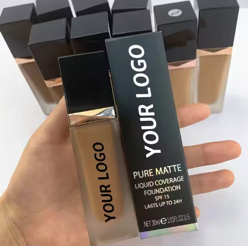 Fond de teint à couvrance totale, marque de distributeur, maquillage OEM, fond de teint mat