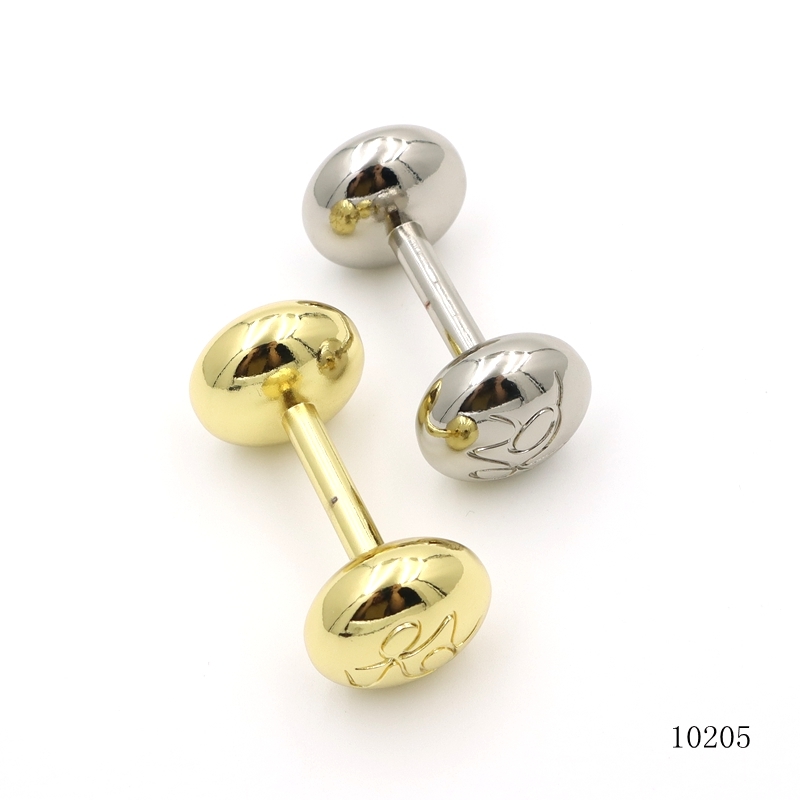 Shiny Metal Bag Accessories Dumbbell Shape Zinc Alloy Hardware 55mm For Decorations