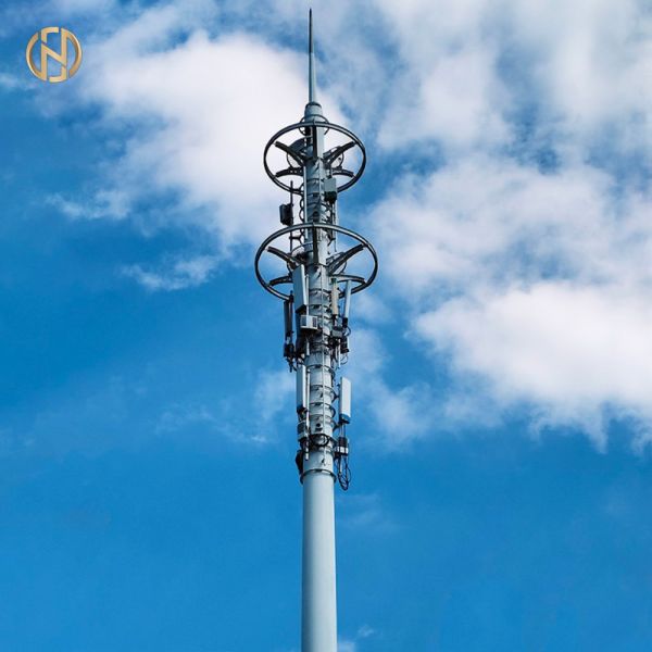 Galvanized 5G Communication Steel Pole for Outdoor Telecom Tower | Custom Monopole Cell Antenna Mast from China Manufacturer