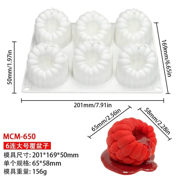6-Hole Raspberries Mousse Cake Mold Food Grade Silicone Molds For Baking 3D Raspberries Pudding Cakes Silicone Mold Dessert Chocolate Molds Rubus Fruit Cake Decorating Tools Non-stick Baking Mould