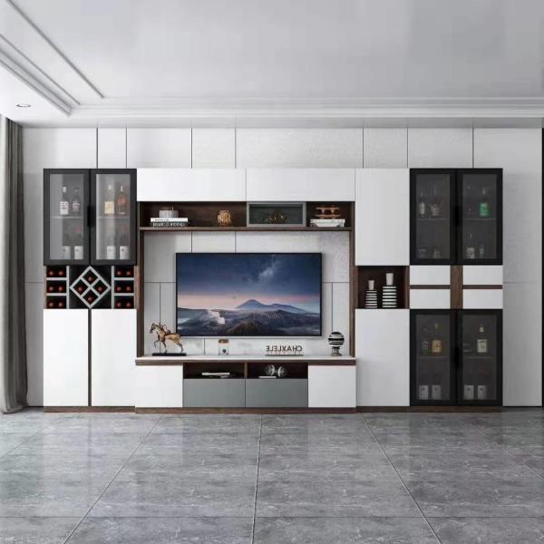 Durable MDF Wooden TV Cabinet Stand Modern Living Room Furniture