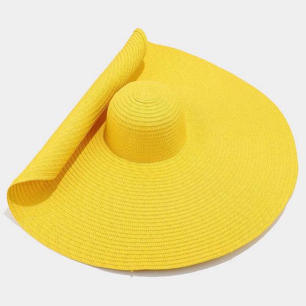 Silk Screen Printing Foldable Women Strawhat for Casual Summer Seaside Sun Beach